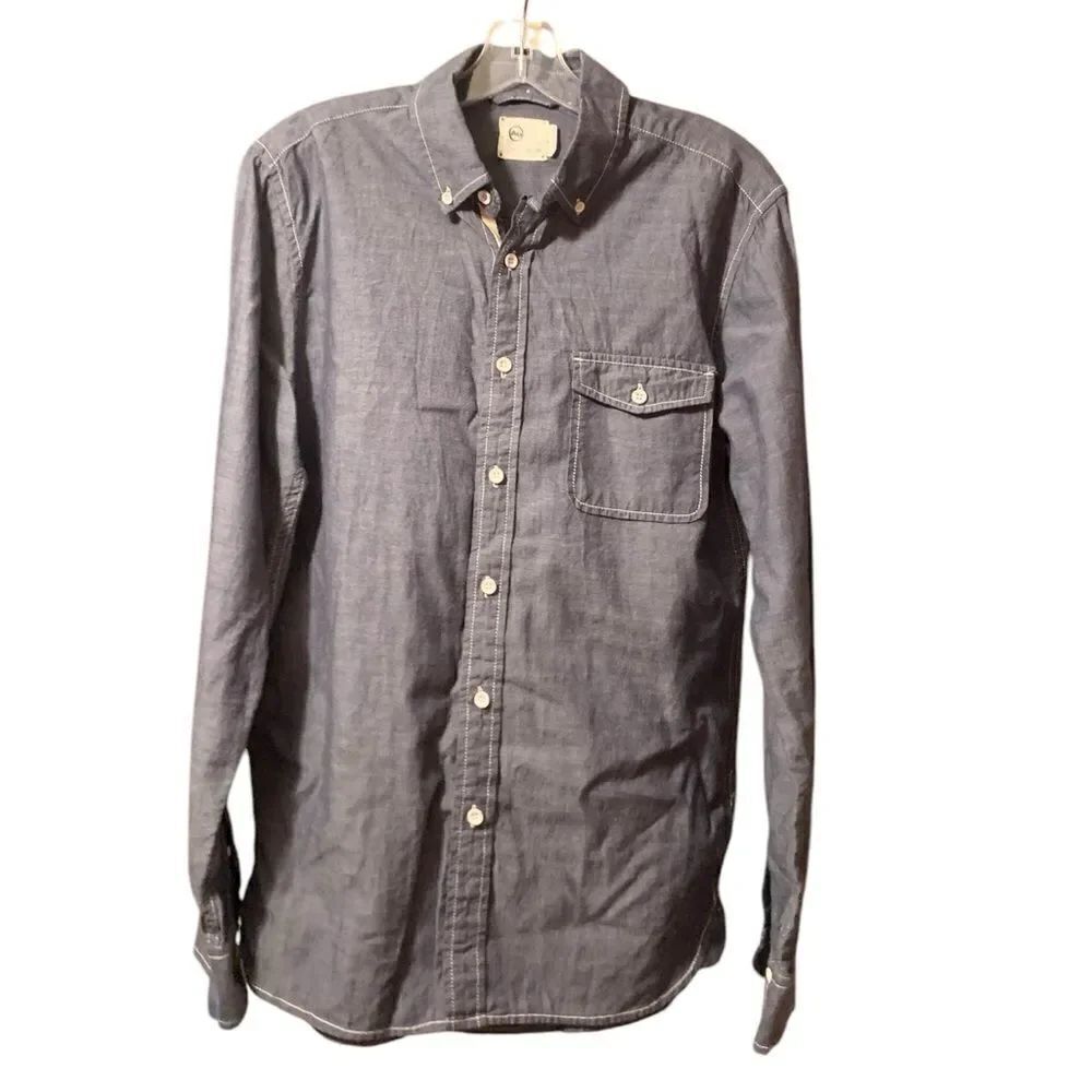 AG Adriano Goldschmied Denim Long Sleeve Button Down Shirt, Size Small